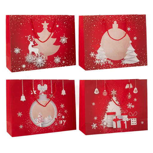 КОЛЕДНА ТОРБИЧКА ЗА БУТИЛКА 12X10X36CM