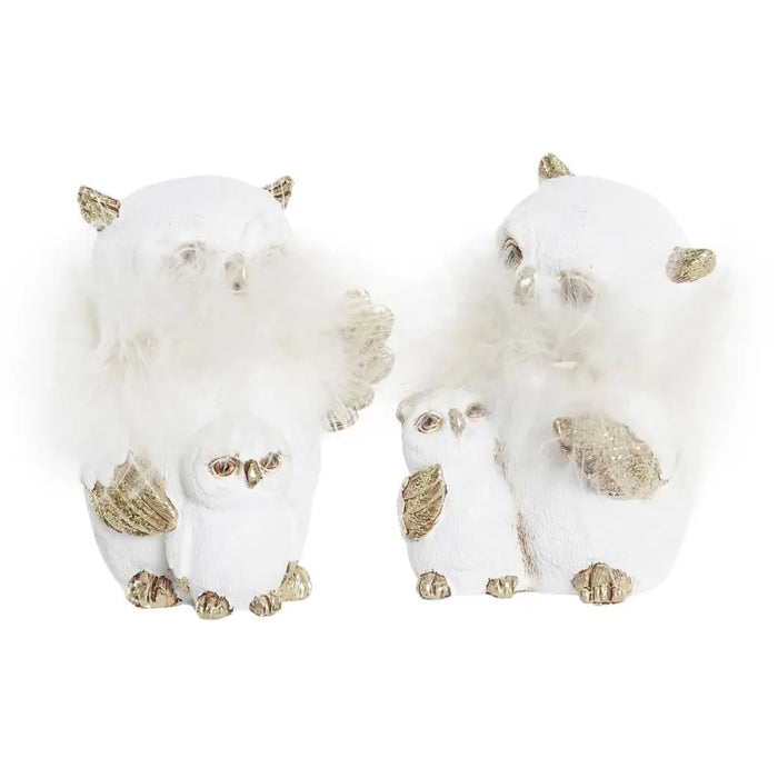 Коледна Украса DKD Home Decor Бухал Смола (7,5 x 7 x 10 cm)