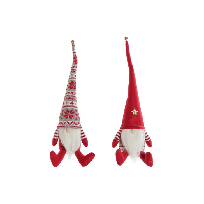 Коледна Украса DKD Home Decor Бял Червен Гном 10 x 10 x 40
