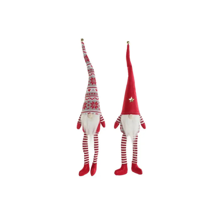 Коледна Украса DKD Home Decor Бял Червен Гном 10 x 7 x 57