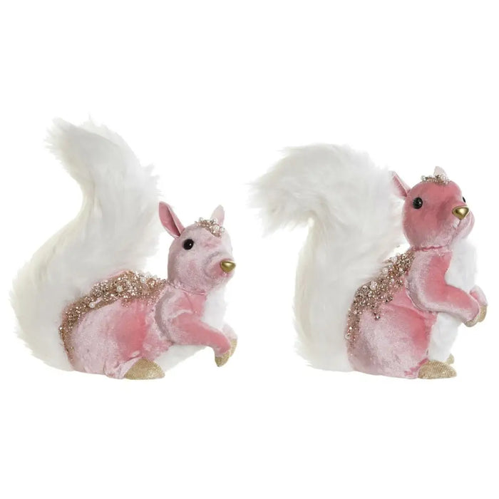 Коледна Украса DKD Home Decor Бял Розов Катерица 20 x 11 x
