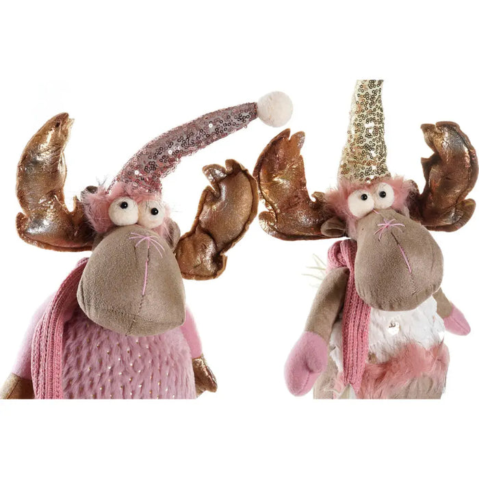 Коледна Украса DKD Home Decor Бял Розов Златен Царица 15 x