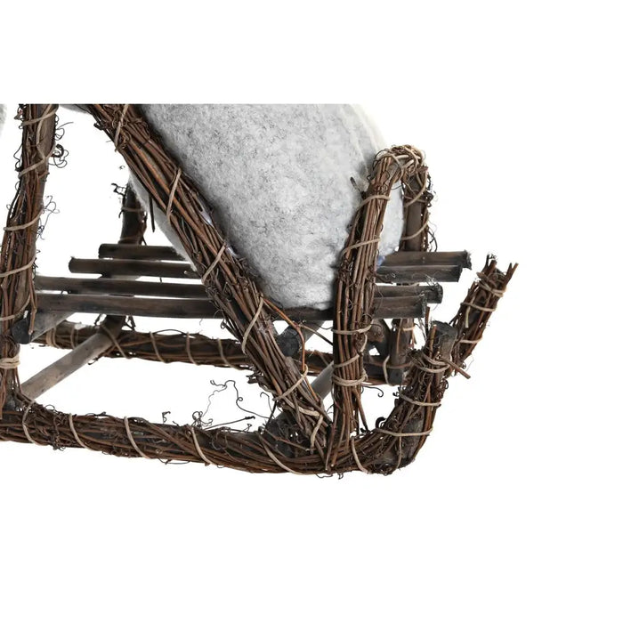 Коледна Украса DKD Home Decor Дядо Коледа Сив Дървен 42 x