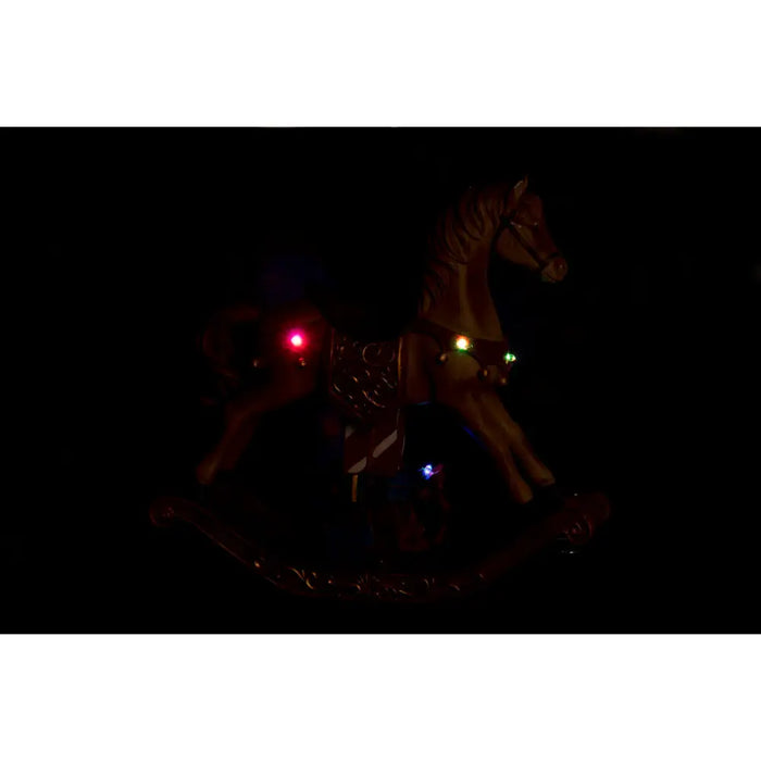 Коледна Украса DKD Home Decor Кафяв Червен Смола Кон 34 x