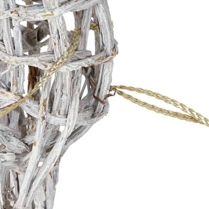 Коледна Украса DKD Home Decor LED Светлина Бял плетена