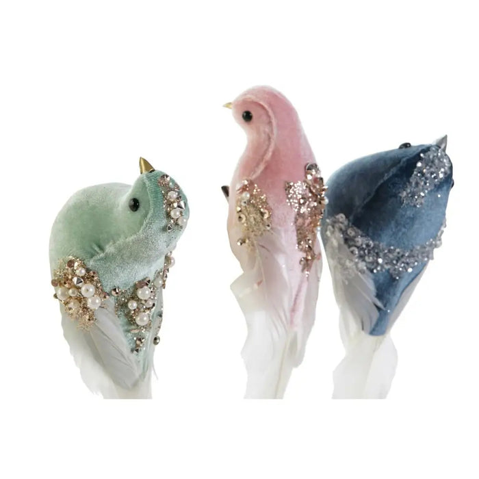 Коледна Украса DKD Home Decor Многоцветен Птици 25 x 7 x 6