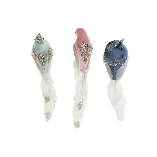 Коледна Украса DKD Home Decor Многоцветен Птици 25 x 7 x 6