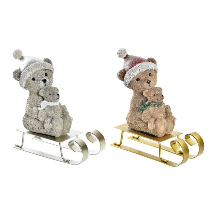 Коледна Украса DKD Home Decor Смола Мечка (10 x 4 x 9,5 cm)