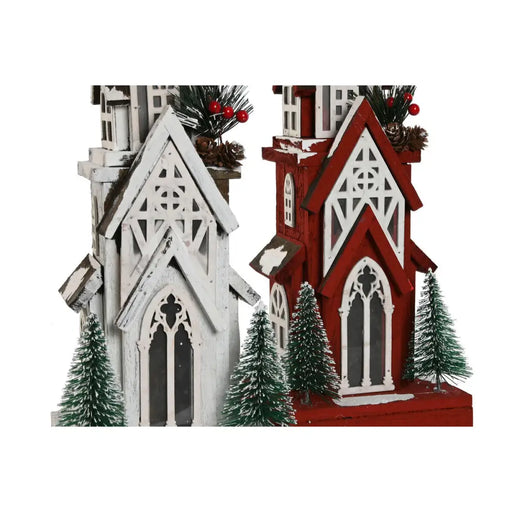 Коледна Украса Home ESPRIT Бял Червен 16 x 14 x 63 cm (2