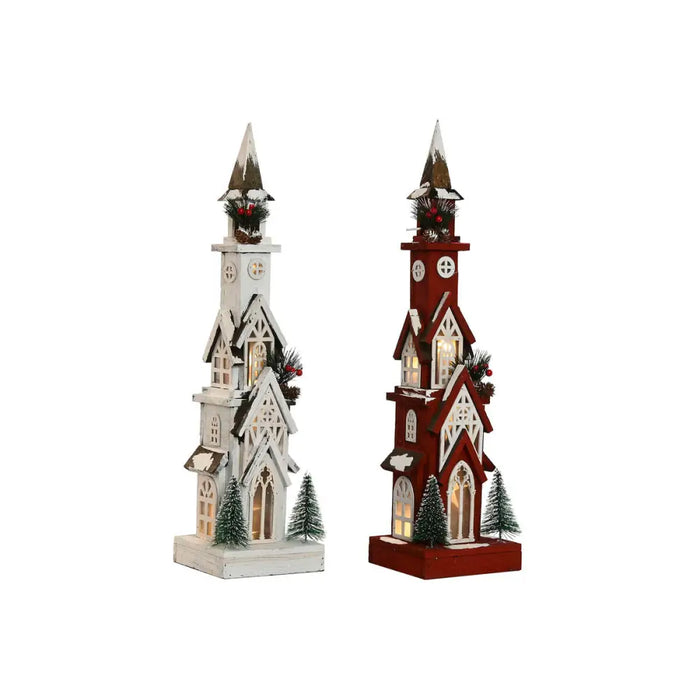 Коледна Украса Home ESPRIT Бял Червен 16 x 14 x 63 cm (2