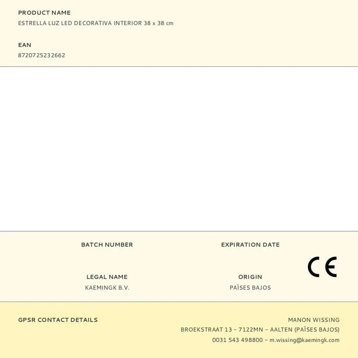 Коледна звезда Lumineo Златен 38 x 38 cm