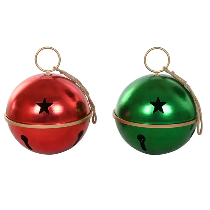 Коледна топка Home ESPRIT Червен Зелен Златен Метал (2 броя)