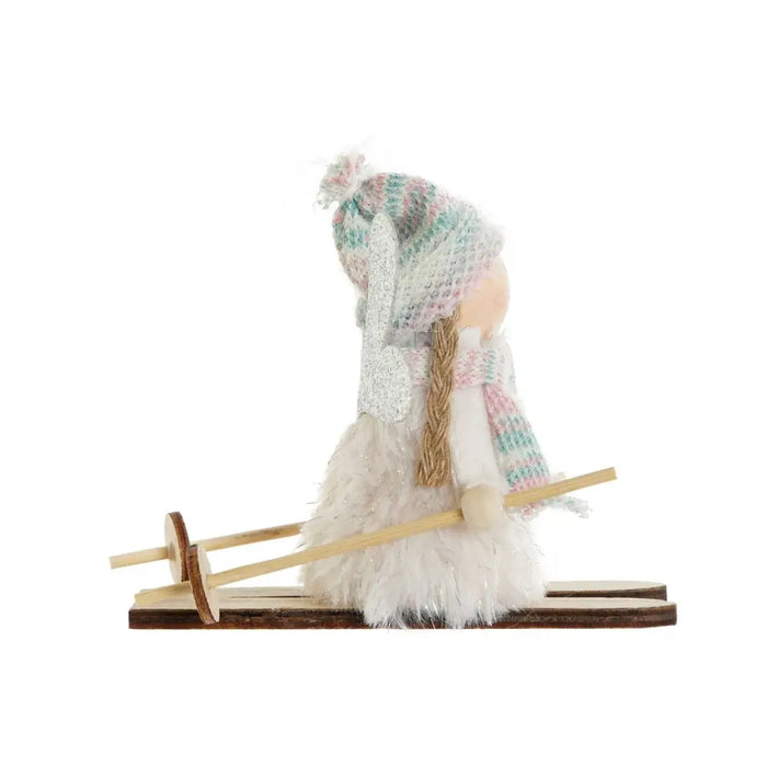 Коледна Украса DKD Home Decor Бял Сив Фея 12 x 8 x 10 cm (3