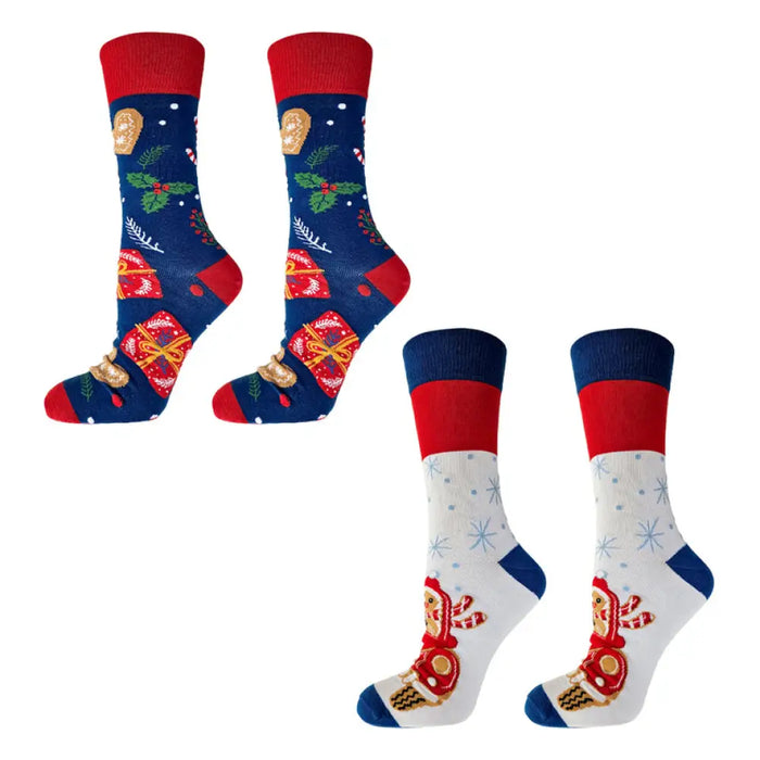 КОЛЕДНИ ЧОРАПИ КОМПЛЕКТ 2БР ЧЕРВЕН 39-42 HAPPY FOOTOPIA