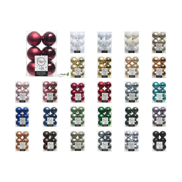 Коледни топки Decoris Бял Пластмаса 12 броя