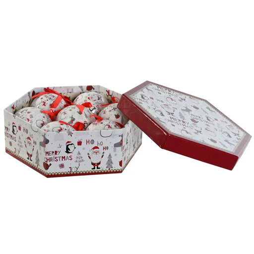 Коледни топки Home ESPRIT Бял Червен PVC (7 броя)