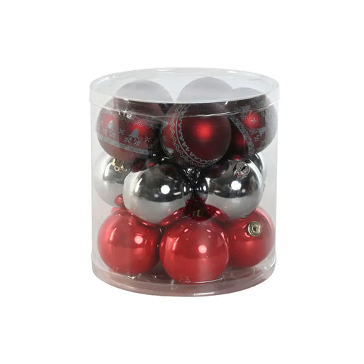 Коледни топки Home ESPRIT Червен Сребрист полиетилен 21,5 x