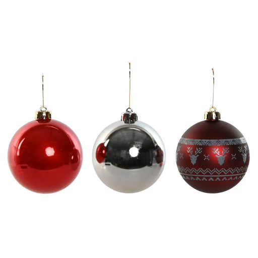 Коледни топки Home ESPRIT Червен Сребрист полиетилен 21,5 x