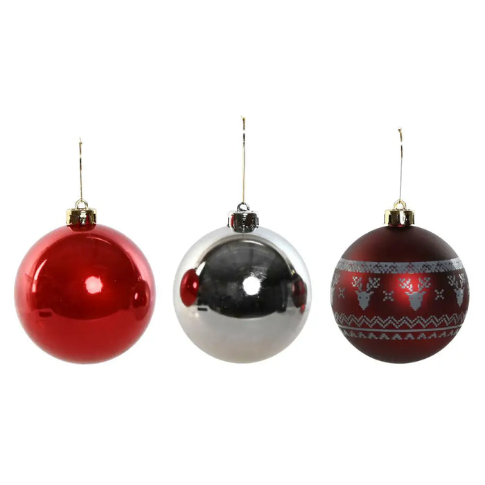 Коледни топки Home ESPRIT Червен Сребрист полиетилен 21,5 x