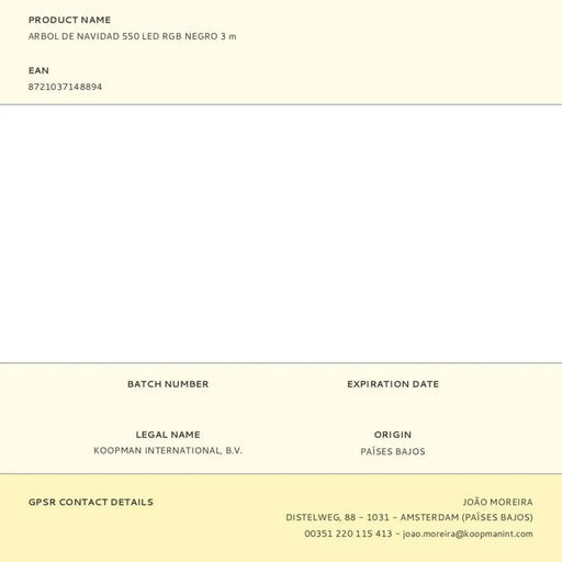 Коледно дърво BASIC & CO RGB Метал Пластмаса Коледа LED