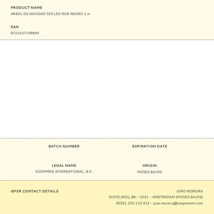 Коледно дърво BASIC & CO RGB Метал Пластмаса Коледа LED