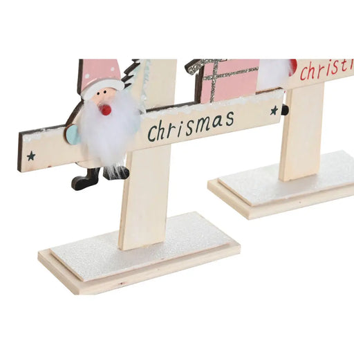 Коледно дърво DKD Home Decor Червен Розов Дървен 17,5 x 5 x