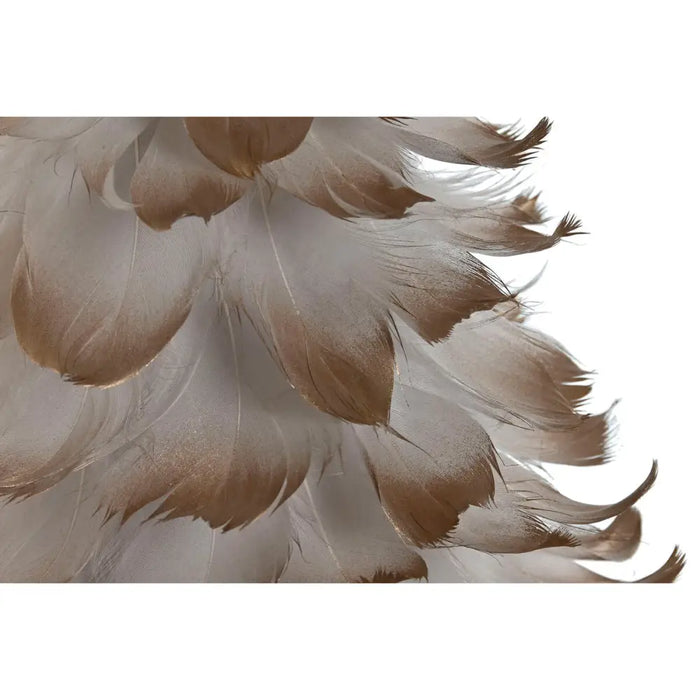 Коледно дърво Home ESPRIT Бял Златен Картон Перо 22 x 22 x