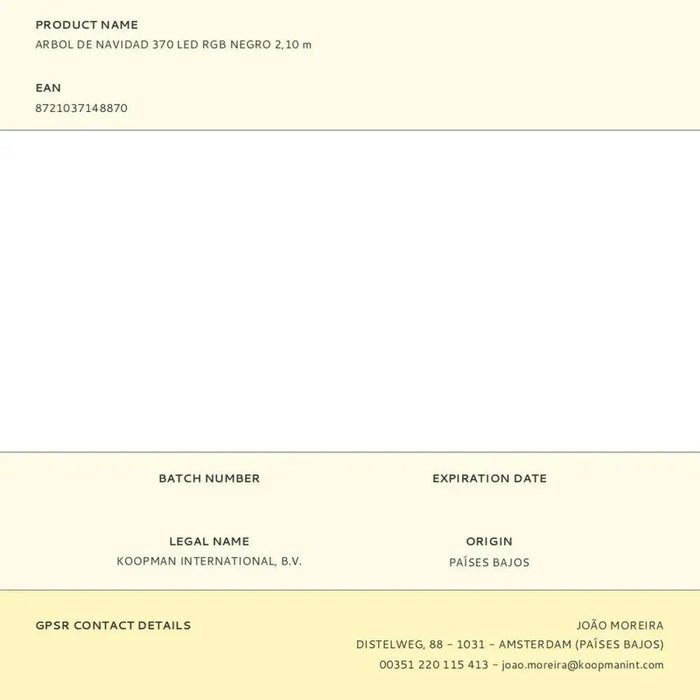 Коледно дърво BASIC & CO Черен RGB Метал Пластмаса Коледа