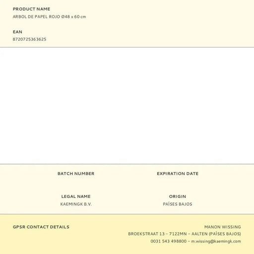 Коледно дърво Decoris Червен хартия Ø 48 x 60 cm