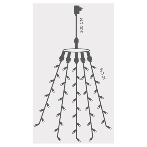 КОЛЕДНО ОСВЕТЛЕНИЕ ВЕРИГА ЗА ЕЛХА 300CM 175LED ТОПЛО БЯЛ