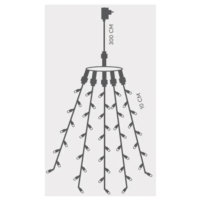 КОЛЕДНО ОСВЕТЛЕНИЕ ВЕРИГА ЗА ЕЛХА 300CM 175LED ТОПЛО БЯЛ