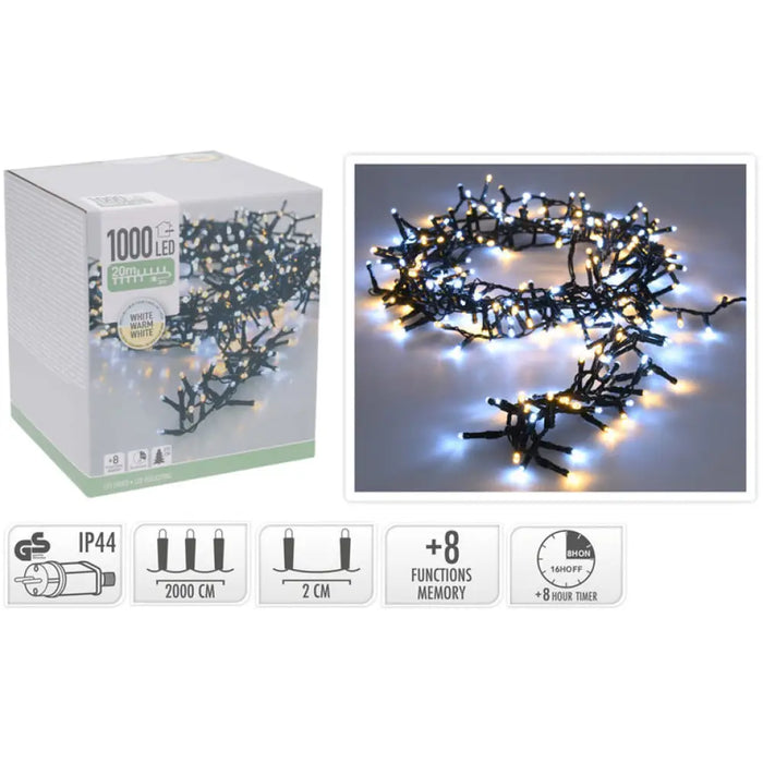 КОЛЕДНО ОСВЕТЛЕНИЕ ГИРЛЯНД 1000LED 2000CM WW + W AX8560540