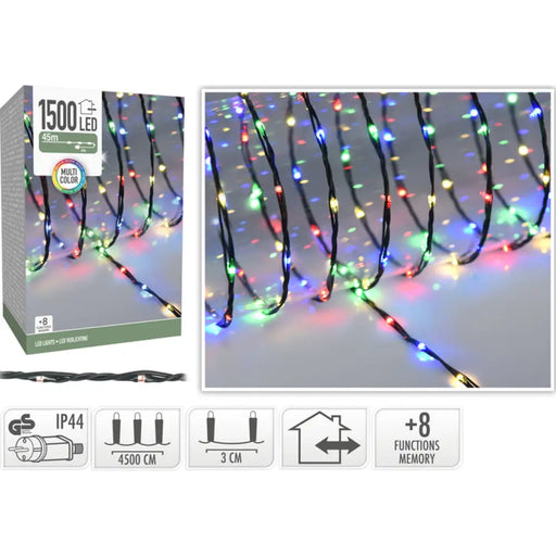 КОЛЕДНО ОСВЕТЛЕНИЕ ГИРЛЯНД 1500LED 4500CM RGB AX9620500