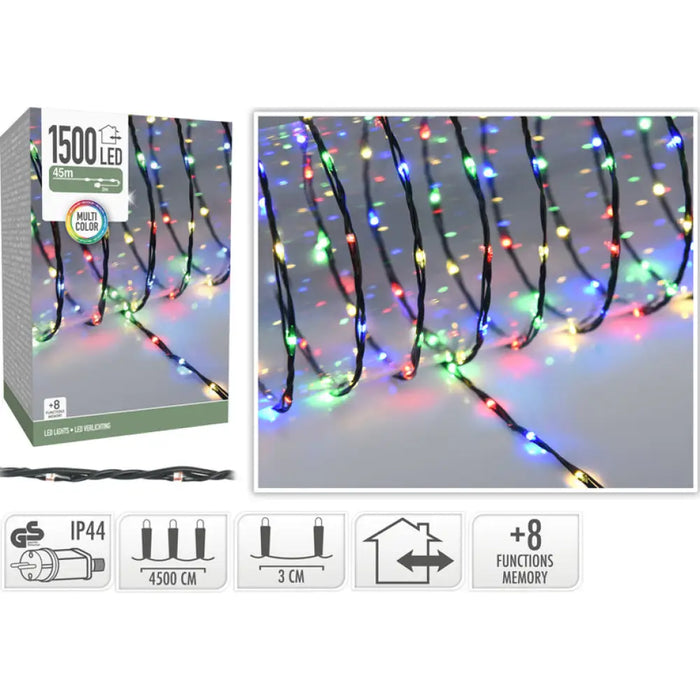 КОЛЕДНО ОСВЕТЛЕНИЕ ГИРЛЯНД 1500LED 4500CM RGB AX9620500