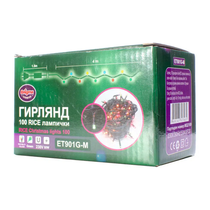 КОЛЕДНО ОСВЕТЛЕНИЕ ГИРЛЯНД 400CM 100RICE ENIGMA ET0999