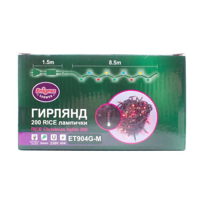 КОЛЕДНО ОСВЕТЛЕНИЕ ГИРЛЯНД 850CM 200RICE ENIGMA ET904G-M