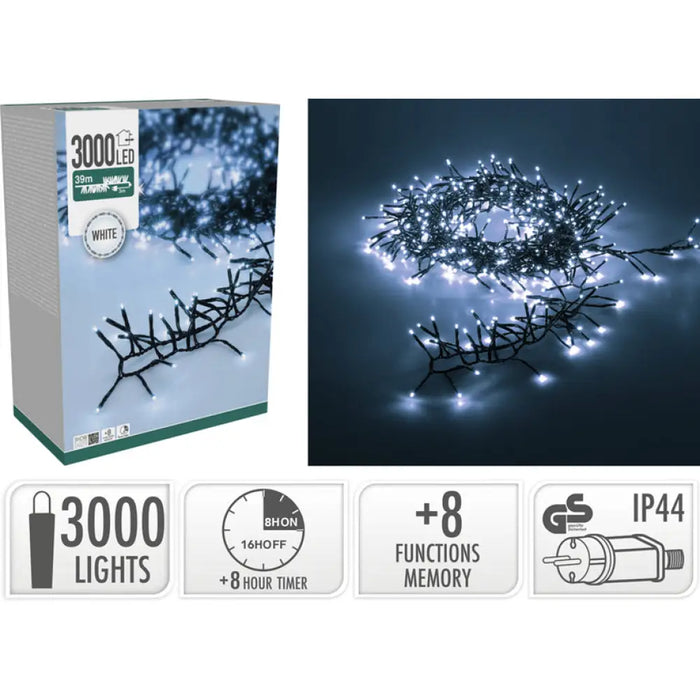 КОЛЕДНО ОСВЕТЛЕНИЕ КЛЪСТЕР 3000LED 3900CM AX9560080