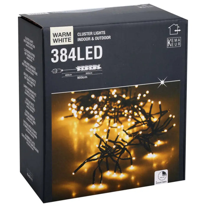 КОЛЕДНО ОСВЕТЛЕНИЕ КЛЪСТЕР 384LED 500CM WW AX8999835