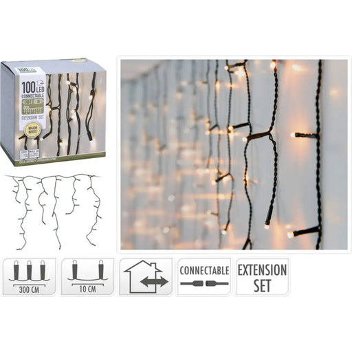КОЛЕДНО ОСВЕТЛЕНИЕ LED ГИРЛЯНД УДЪЛЖИТЕЛ CONNECTABLE 300CM