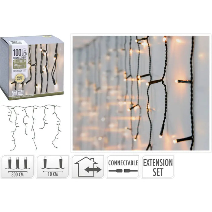 КОЛЕДНО ОСВЕТЛЕНИЕ LED ГИРЛЯНД УДЪЛЖИТЕЛ CONNECTABLE 300CM