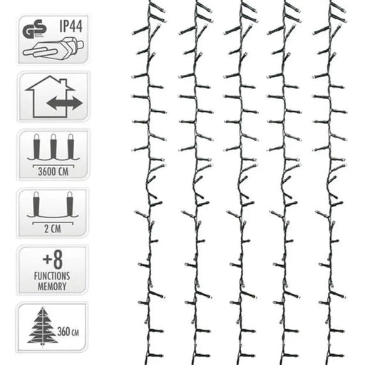 КОЛЕДНО ОСВЕТЛЕНИЕ МИКРОКЛЪСТЕР 500CM 1920LED AX8510070