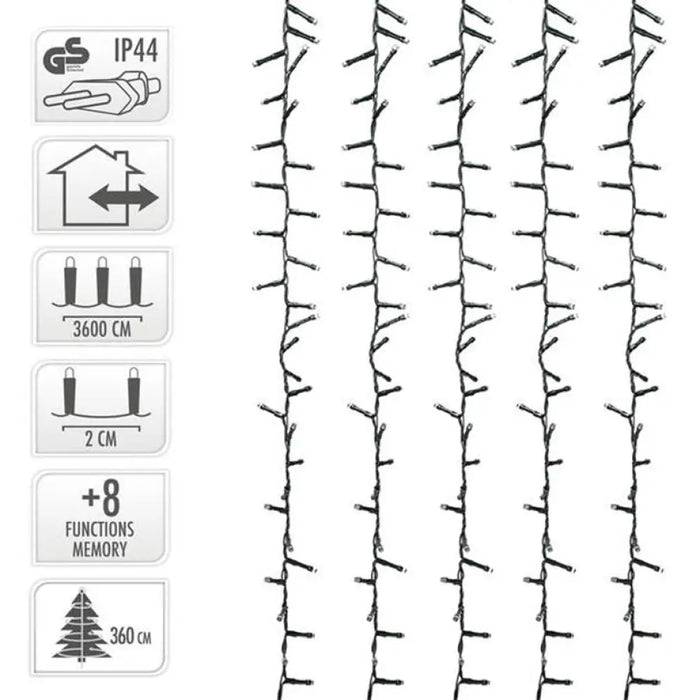 КОЛЕДНО ОСВЕТЛЕНИЕ МИКРОКЛЪСТЕР 500CM 1920LED AX8510070
