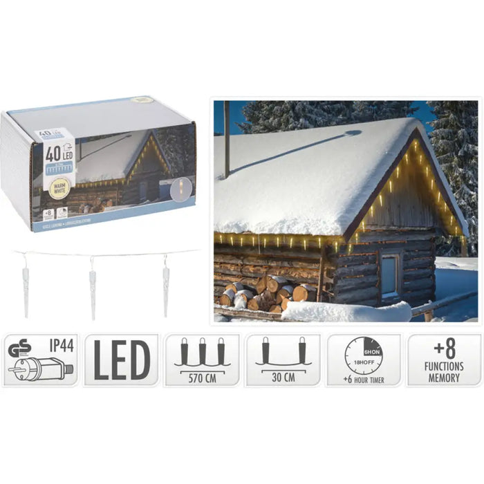 КОЛЕДНО ОСВЕТЛЕНИЕ ВИСУЛКА 40LED 570CM AX8103080