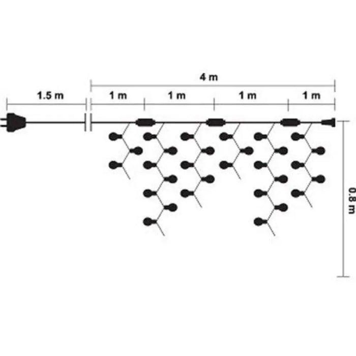 КОЛЕДНО ОСВЕТЛЕНИЕ ВИСУЛКА 4X80CM 152LED ENIGMA ET0648W