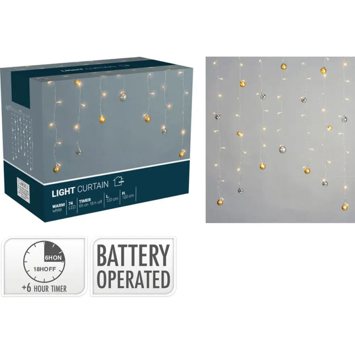 КОЛЕДНО ОСВЕТЛЕНИЕ ЗАВЕСА 74LED 120X120CM AVX100810
