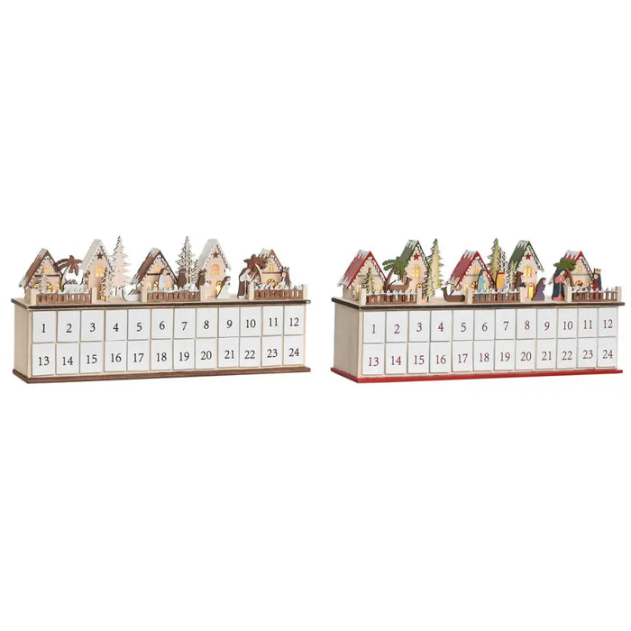 Коледен Календар DKD Home Decor Дървен 45 x 11 x 23 cm (2