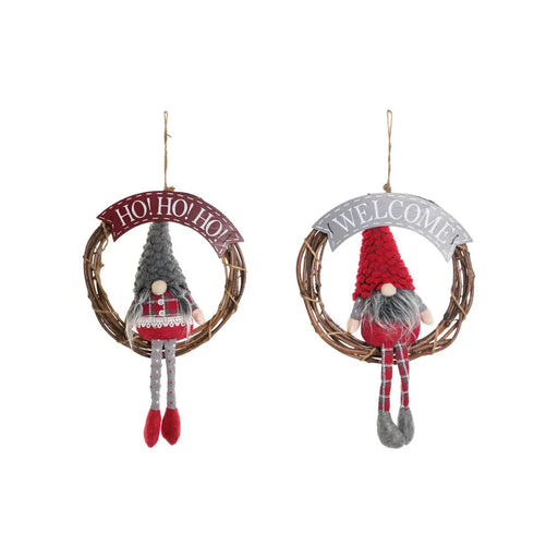 Коледен венец DKD Home Decor Многоцветен Дървен 30 x 7 x 46