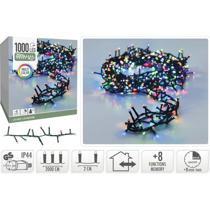 КОЛЕДНО ОСВЕТЛЕНИЕ ГИРЛЯНД 1000LED 2000CM MULTI AX8560240