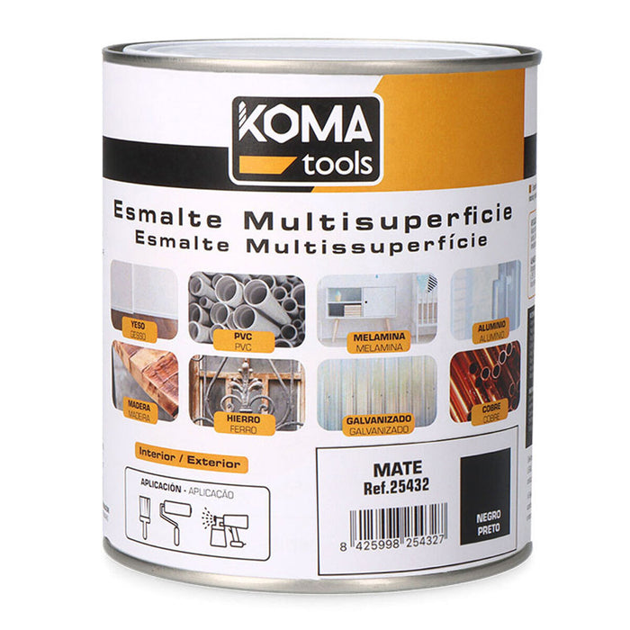 Акрилен емайл Koma Tools Черен Матово черно 750 ml матов