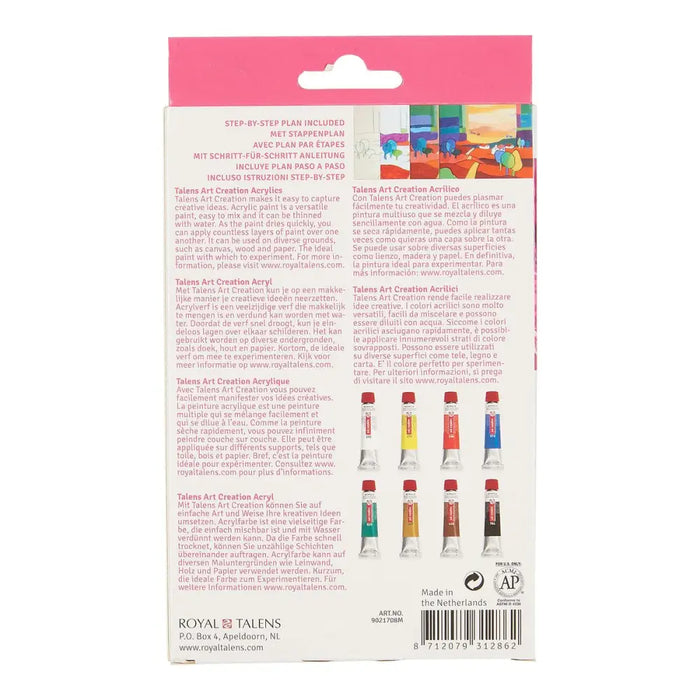 Комплект Акрилни Бои Talens Многоцветен 12 ml 8 Части